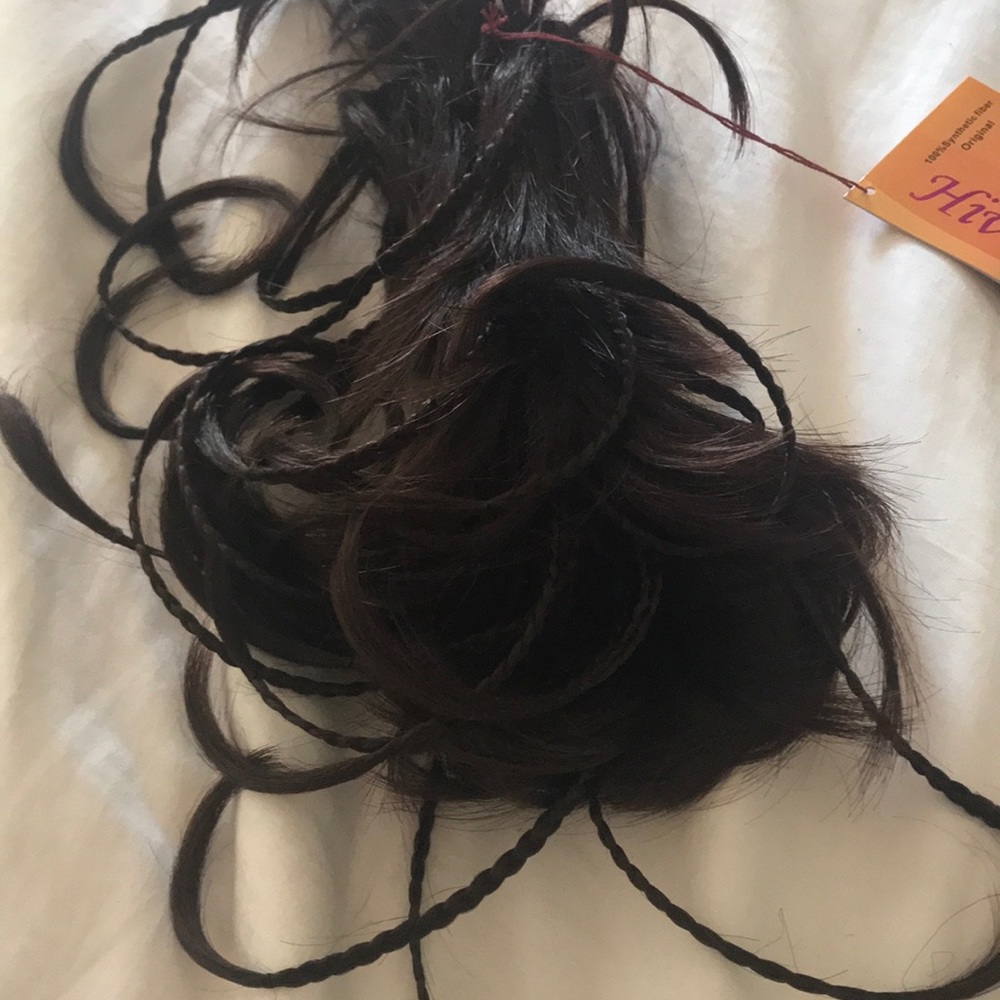 Clip on pony with braided dark auburn never worn